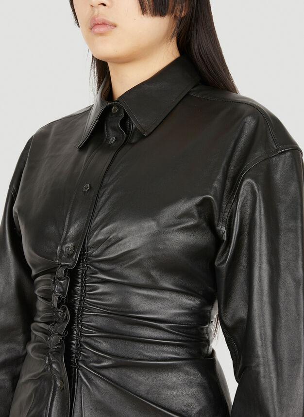 Ruched Waist Shirt in Black商品第5张图片规格展示