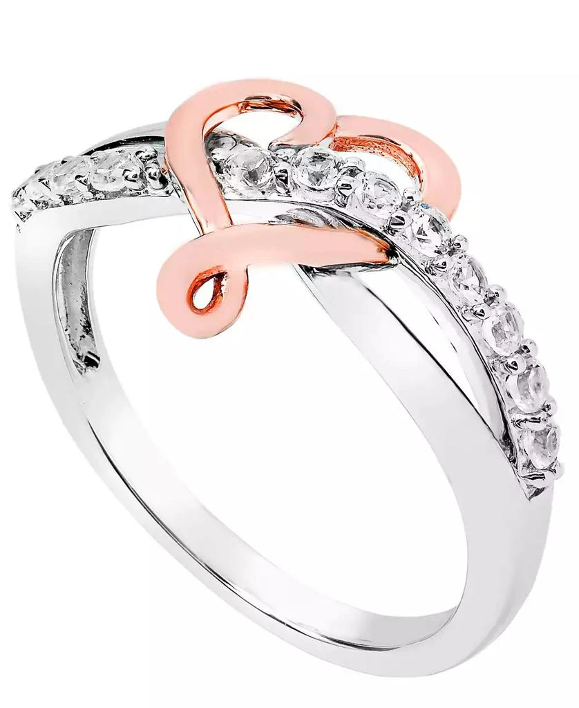 商品Macy's|Lab-Grown White Sapphire (1/3 ct.t.w) 14K Rose Gold Plated Heart Ring in Sterling Silver,价格¥262,第2张图片详细描述