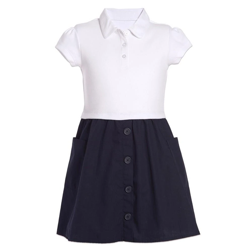商品Nautica|Little Girls Uniform 2 Tone Interlock Dress,价格¥169,第1张图片