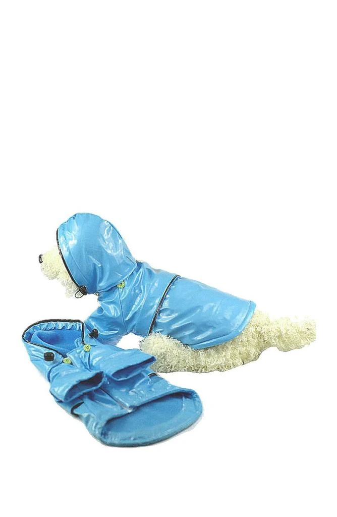 商品PET LIFE|Baby Blue PVC Waterproof Adjustable Pet Raincoat - Small,价格¥197,第3张图片详细描述