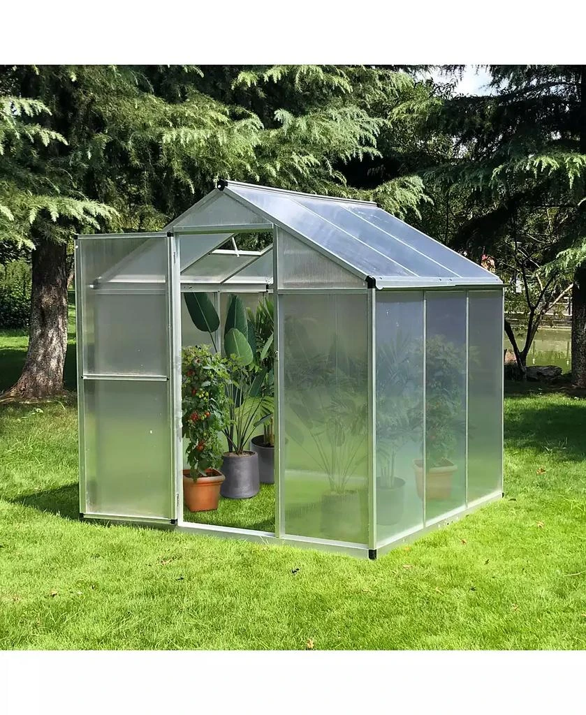 商品Outsunny|6' L x 6' W Outdoor Walk-In Cold Frame Garden Greenhouse Planter,价格¥2323,第2张图片详细描述