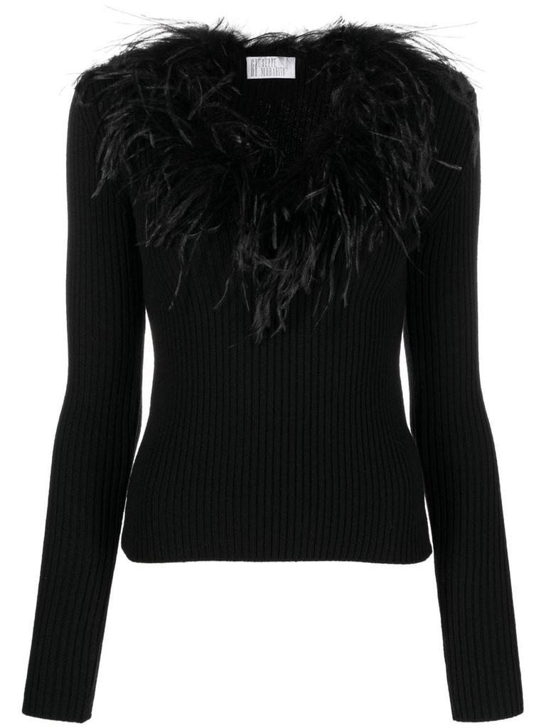 商品GIUSEPPE DI MORABITO|GIUSEPPE DI MORABITO Wool feathers sweater,价格¥3252,第1张图片