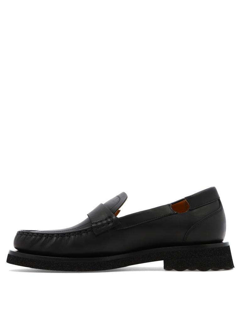 Off White Men's  Black Leather Loafers商品第3张图片规格展示