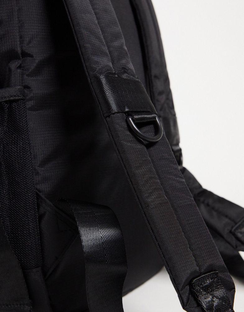 商品ASOS|ASOS DESIGN rolltop backpack in black nylon with double straps - BLACK,价格¥237,第4张图片详细描述