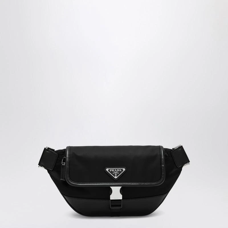 商品Prada|Black Re-Nylon and Saffiano shoulder bag,价格¥12469,第1张图片