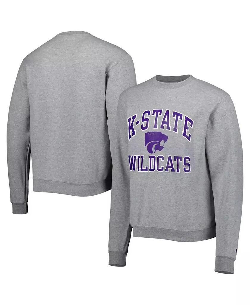 商品CHAMPION|Men's Heather Gray Kansas State Wildcats High Motor Pullover Sweatshirt,价格¥340,第1张图片