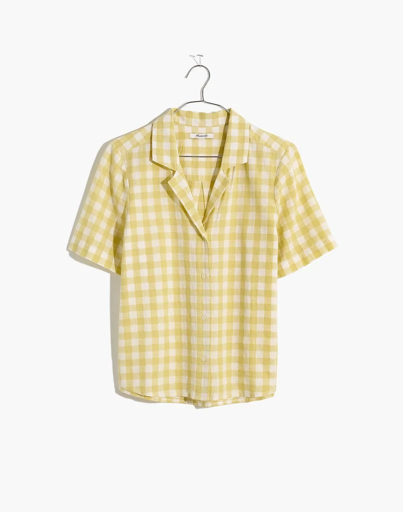 商品Madewell|Cotton-Linen Boxy Camp Shirt in Gingham Check,价格¥158,第2张图片详细描述