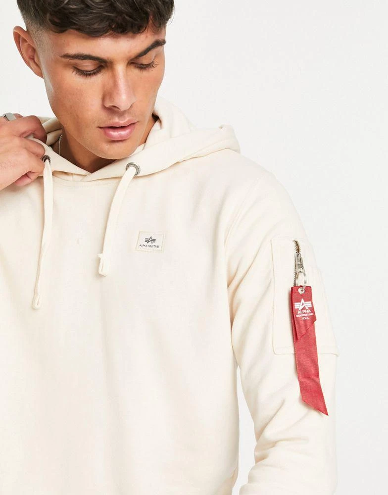 商品Alpha Industries|Alpha Industries X-Fit hoodie in off white,价格¥525,第3张图片详细描述