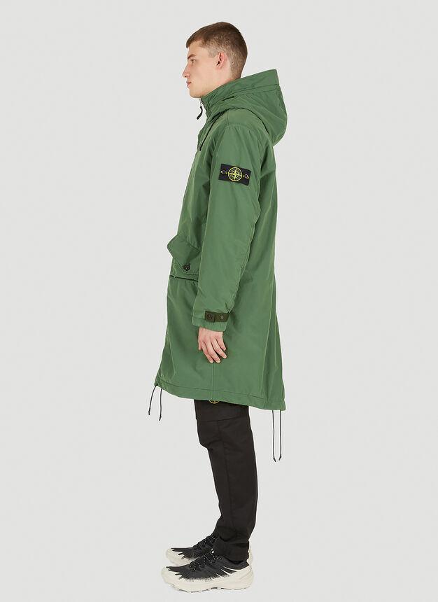 商品Stone Island|Fish Tail Parka Coat in Green,价格¥10138,第5张图片详细描述