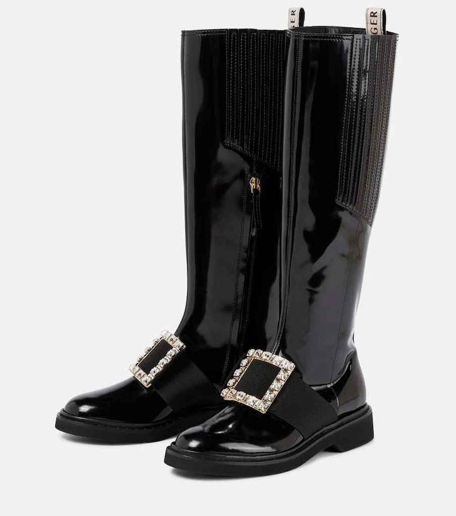 商品Roger Vivier|Viv' Rangers leather knee-high boots,价格¥19174,第5张图片详细描述