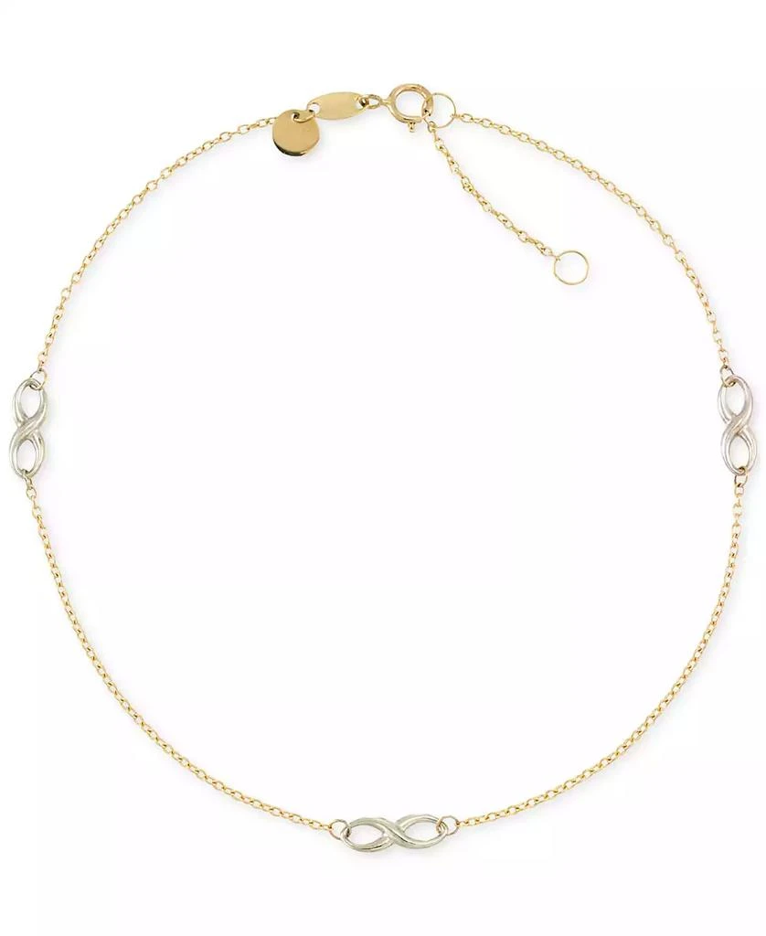 商品Macy's|Two-Tone Infinity Design Anklet in 14k Gold and 14k White Gold,价格¥5400,第1张图片