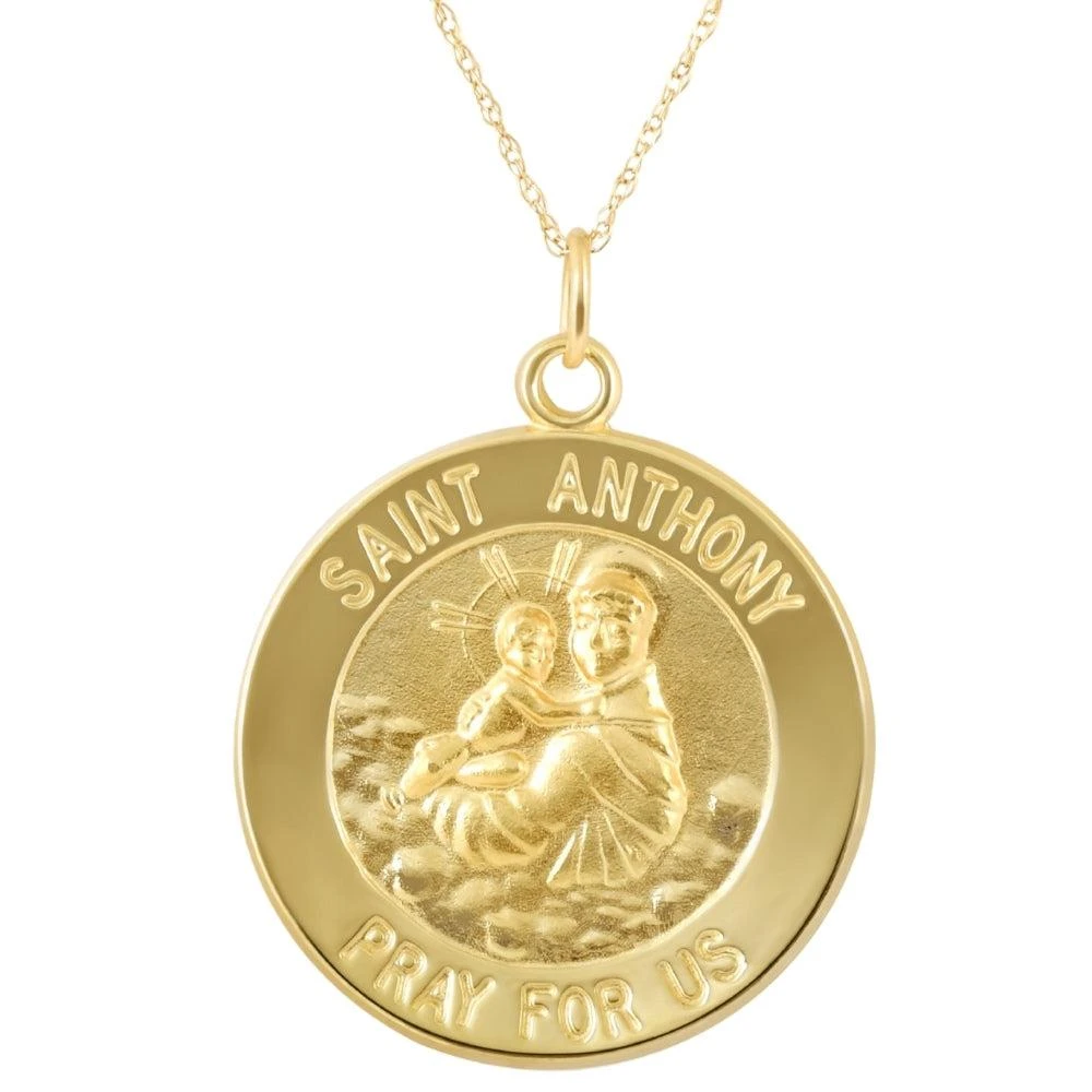 商品Pompeii3|14k Yellow Gold St. Anthony Medal Pendant 1" Tall 4.5 Grams,价格¥4150,第1张图片