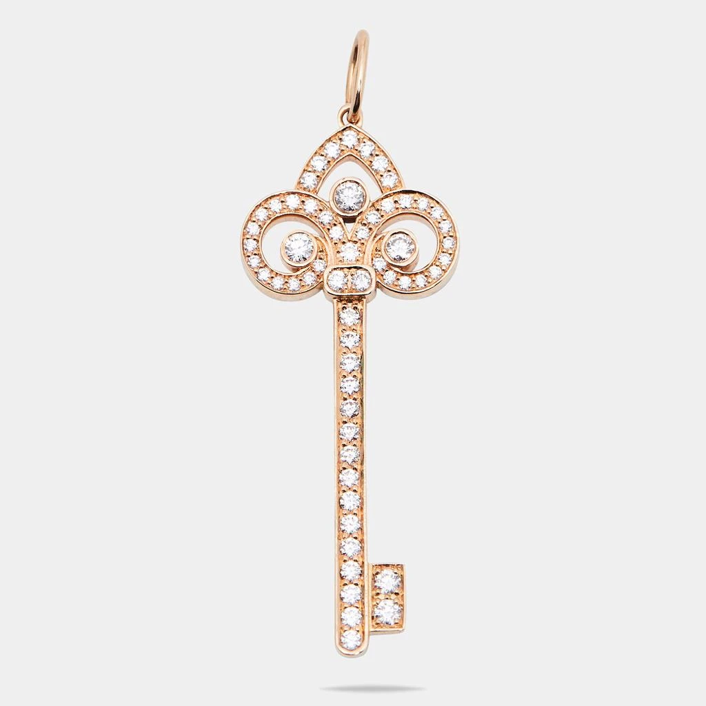 商品[二手商品] Tiffany & Co.|Tiffany & Co. Fleur de Lis Key Diamond 18k Rose Gold Pendant,价格¥22771,第1张图片