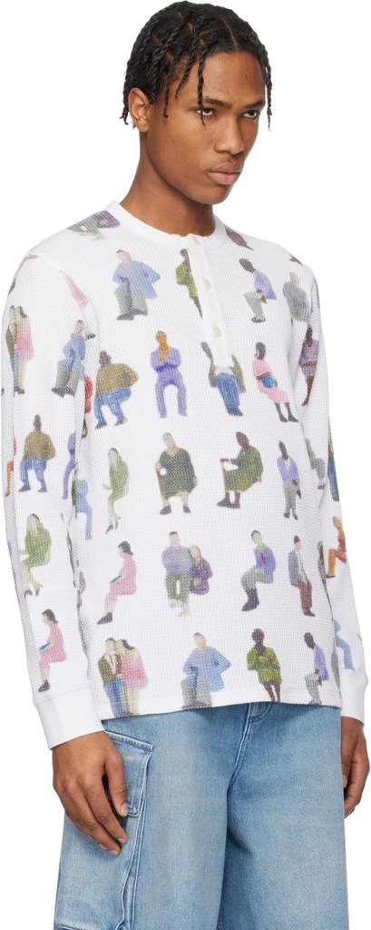 商品JW Anderson|White Printed Waffle Henley,价格¥2450,第2张图片详细描述