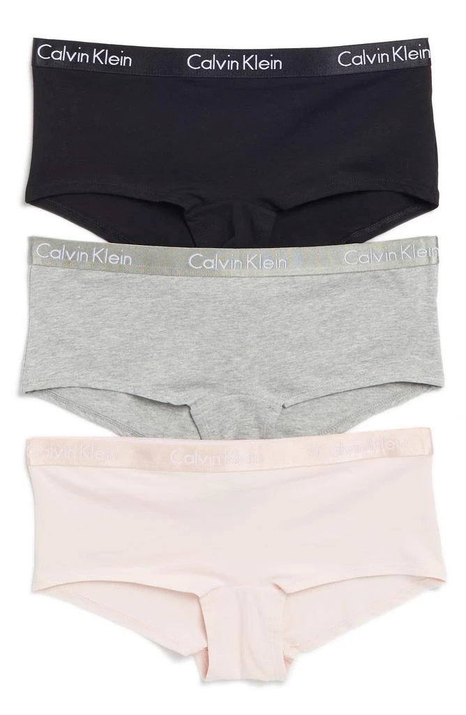 商品Calvin Klein|Motive Cotton Boyshorts - Pack of 3,价格¥150,第1张图片