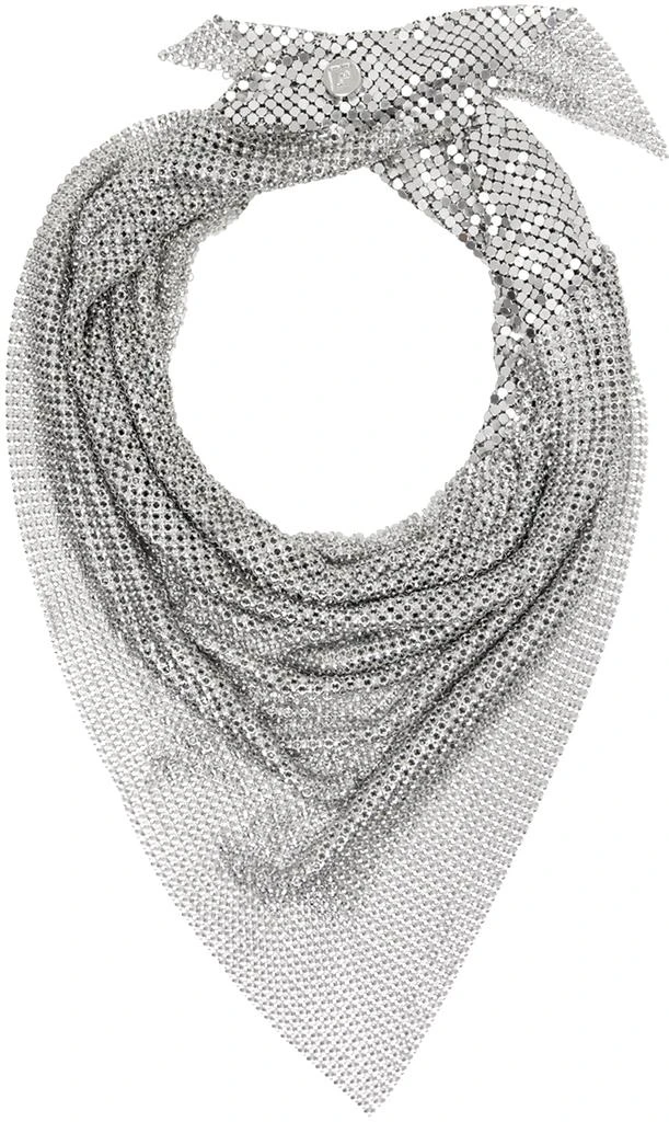 商品Rabanne|Silver Pixel Scarf Necklace,价格¥2698,第1张图片