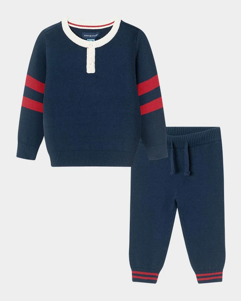 商品Andy & Evan|Boy's Striped Sweater & Joggers Set, Size Newborn-24M,价格¥453,第1张图片