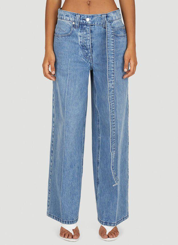 商品Alexander Wang|Raver Belted Jeans in Blue,价格¥3643,第1张图片