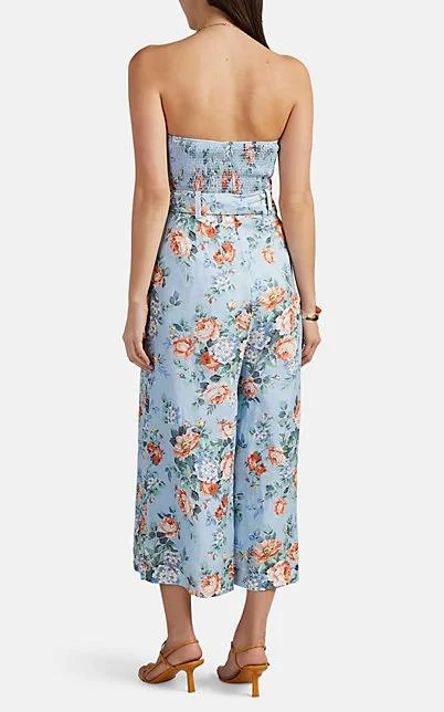 商品Zimmermann|Bowie Floral Linen Strapless Jumpsuit,价格¥1363,第3张图片详细描述