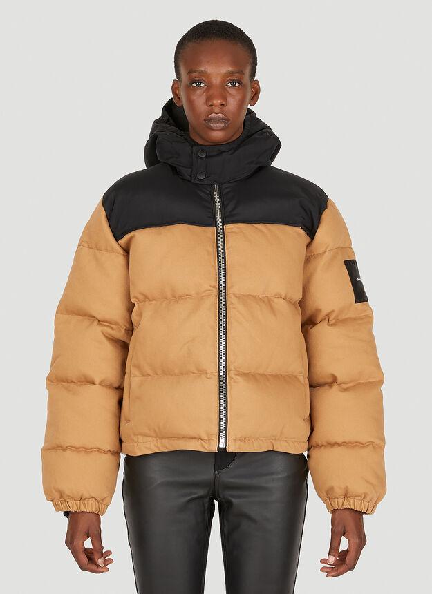 Colour Block Puffer Jacket in Brown商品第1张图片规格展示