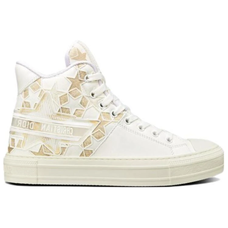 商品[国内直发] Dior|迪奥 Walk'n'Dior 厚底鞋 星星运动 高帮 时尚板鞋 女款 金色,价格¥4774,第3张图片详细描述