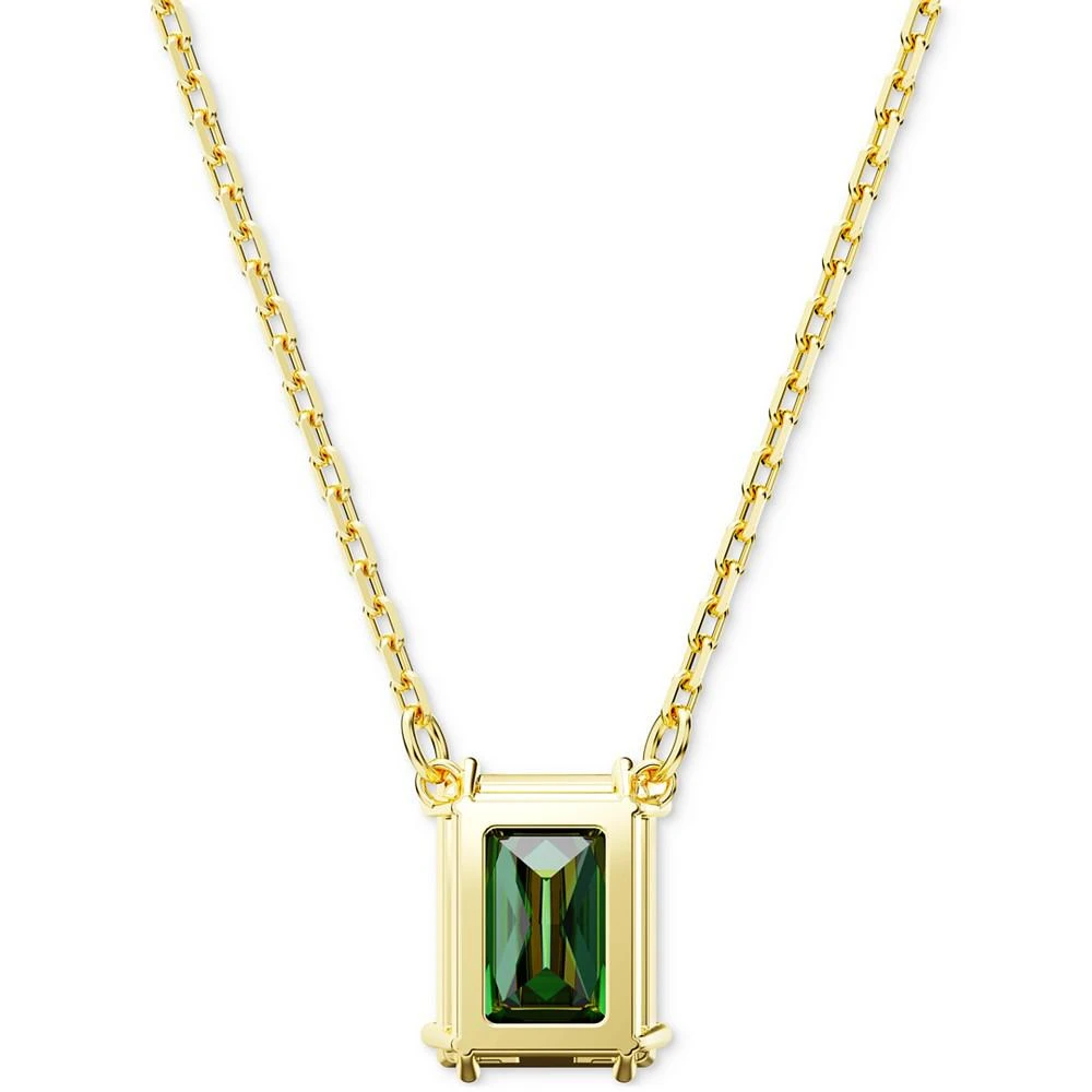 商品Swarovski|Gold-Tone Color Rectangle Crystal Pendant Necklace, 15" + 2-3/4" extender,价格¥942,第4张图片详细描述