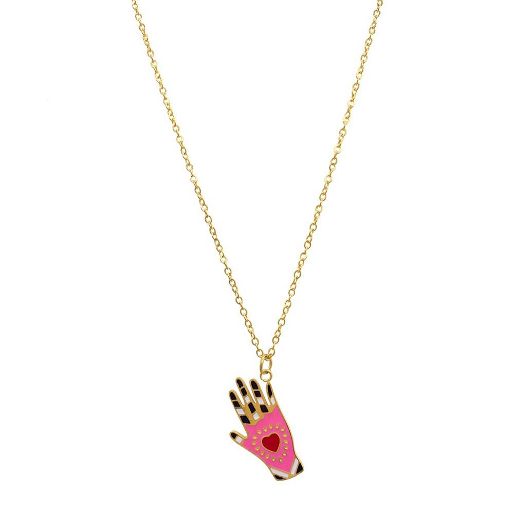 Hamsa Heart Pendant Necklace商品第1张图片规格展示