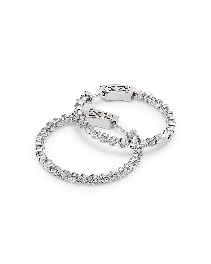 商品Bloomingdale's|Diamond Inside Out Small Hoop Earrings in 14K White Gold, 1.5 ct. t.w.,价格¥24540,第3张图片详细描述