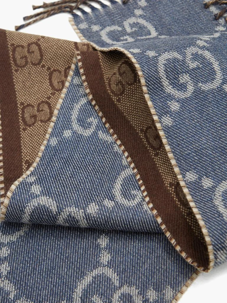 商品Gucci|GG logo-jacquard wool scarf,价格¥3159,第4张图片详细描述