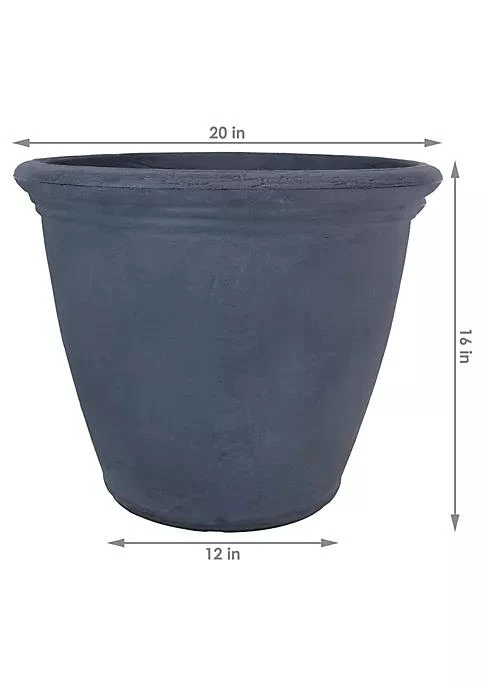商品belk|Decor 20 In Anjelica Dual Wall Polyresin Planter   Slate   Set Of 2,价格¥1085,第5张图片详细描述