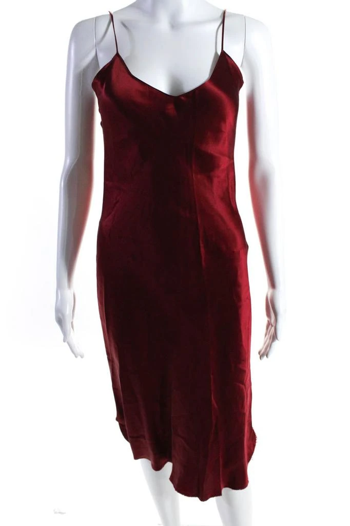 商品[二手商品] Nili Lotan|Nili Lotan Womens Silk Spaghetti Strap V Neck Slip Dress Red,价格¥644,第1张图片