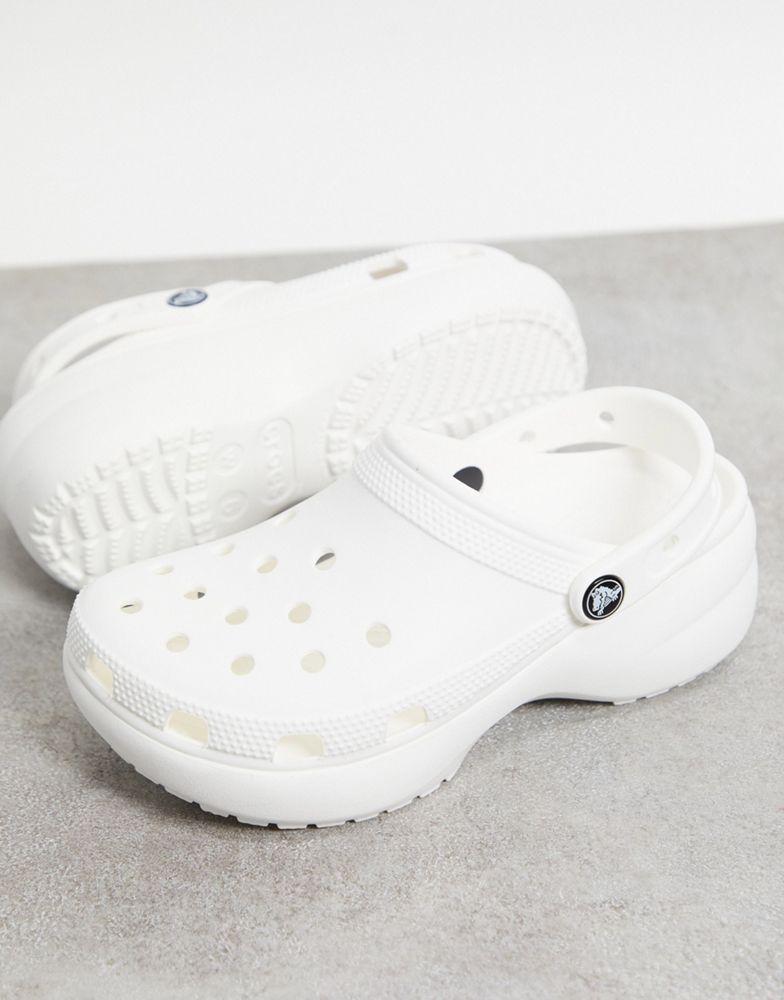 Crocs classic platform clogs in white商品第3张图片规格展示