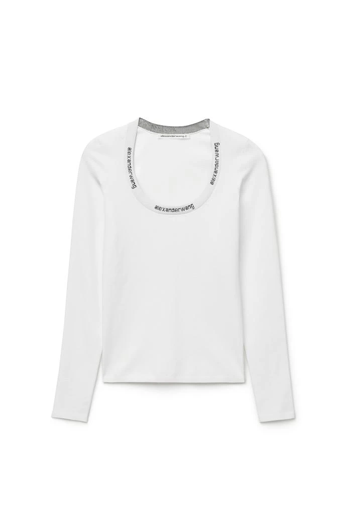 商品Alexander Wang|LOGO JACQUARD TOP IN STRETCH KNIT,价格¥1313,第1张图片