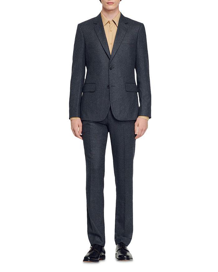 商品Sandro|Wool Flannel Suit Jacket,价格¥5504,第3张图片详细描述