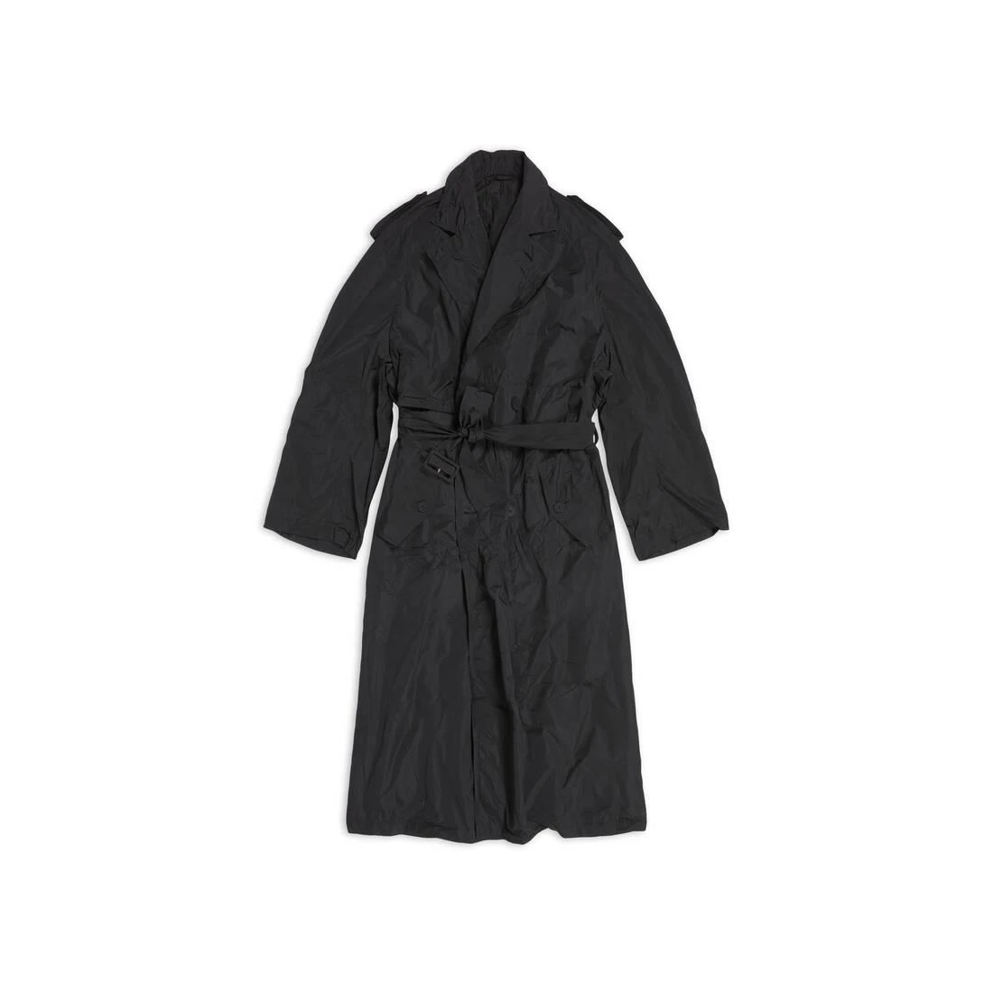 商品Balenciaga|包邮包税【预售7天发货】 BALENCIAGA巴黎世家 23秋冬 女士 风衣 Packable Trench in Black 720148TMO051000,价格¥22803,第1张图片