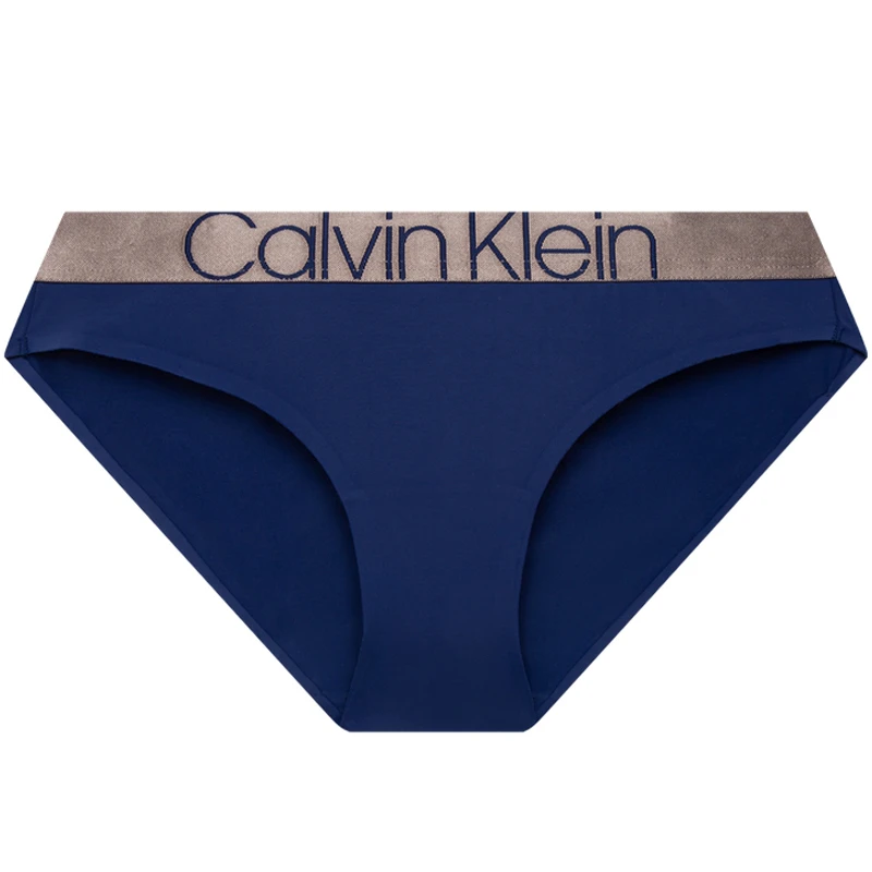 商品[国内直发] Calvin Klein|CK/ 炫光引力带 字母Logo提花腰边三角内裤 女款 1条装 藏青色,价格¥129,第1张图片