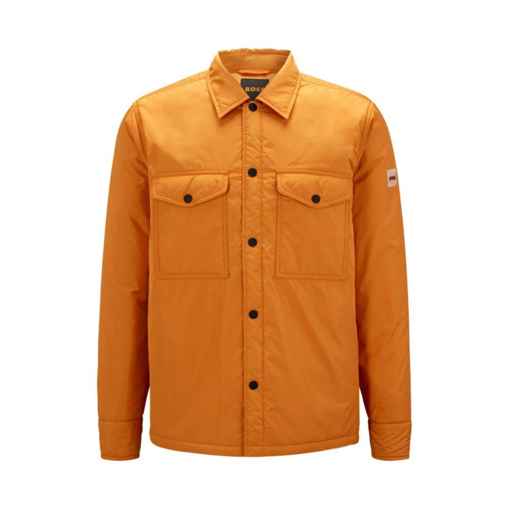 商品Hugo Boss|Water-repellent oversize-fit overshirt with rubberized logo,价格¥1382,第4张图片详细描述