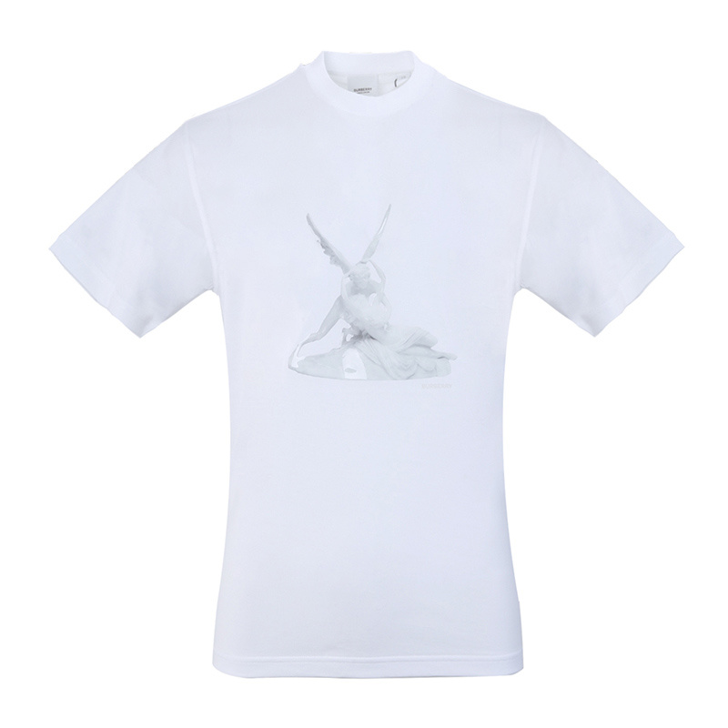 商品[国内直发] Burberry|Burberry 博柏利 白色男士短袖T恤 8024365,价格¥2011,第1张图片