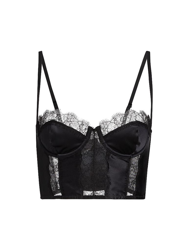 Kiki De Montparnasse Satin & Lace Longline Bra - Lingerie - Free