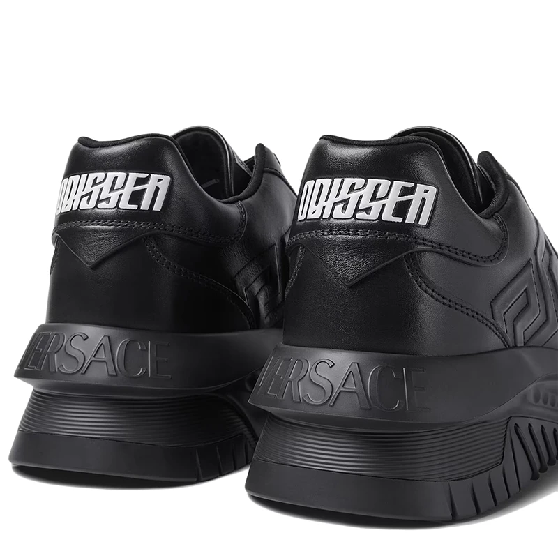 【现货】范思哲GRECA ODISSEA系列 男士黑色牛皮革运动鞋  商品