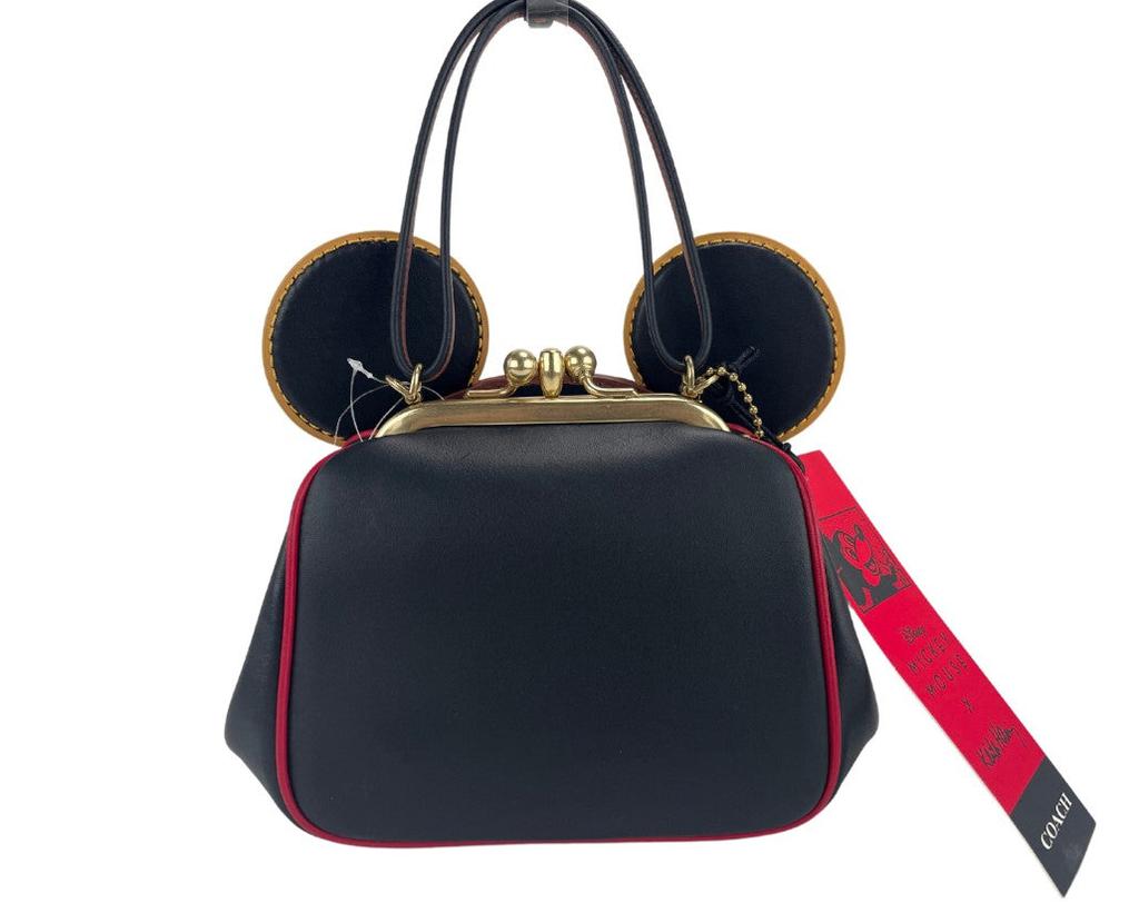 COACH (4720) Mickey Mouse X Keith Haring Small Leather Kisslock Crossbody Bag商品第2张图片规格展示