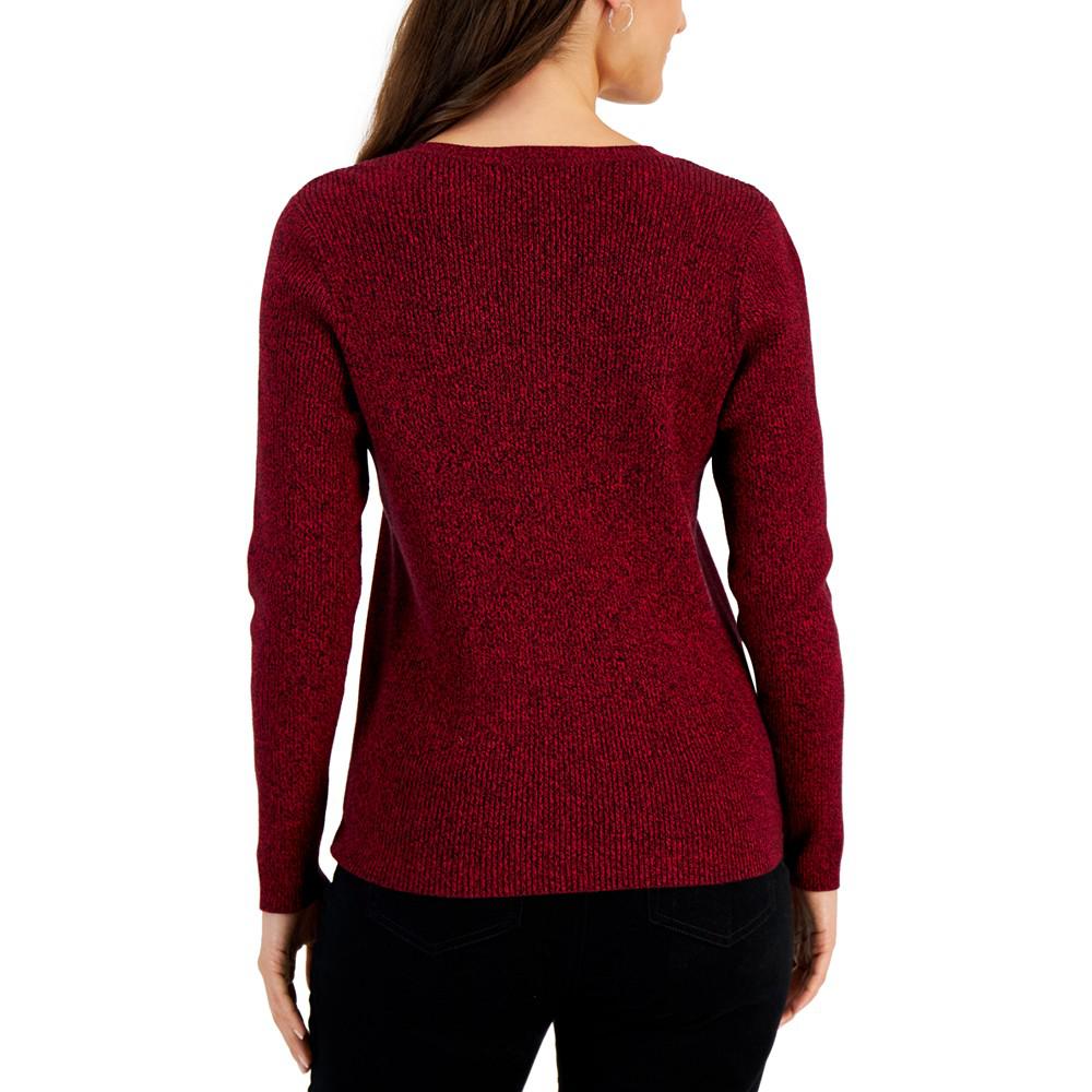 Women's V-Neck Ribbed Sweater, Created for Macy's商品第2张图片规格展示