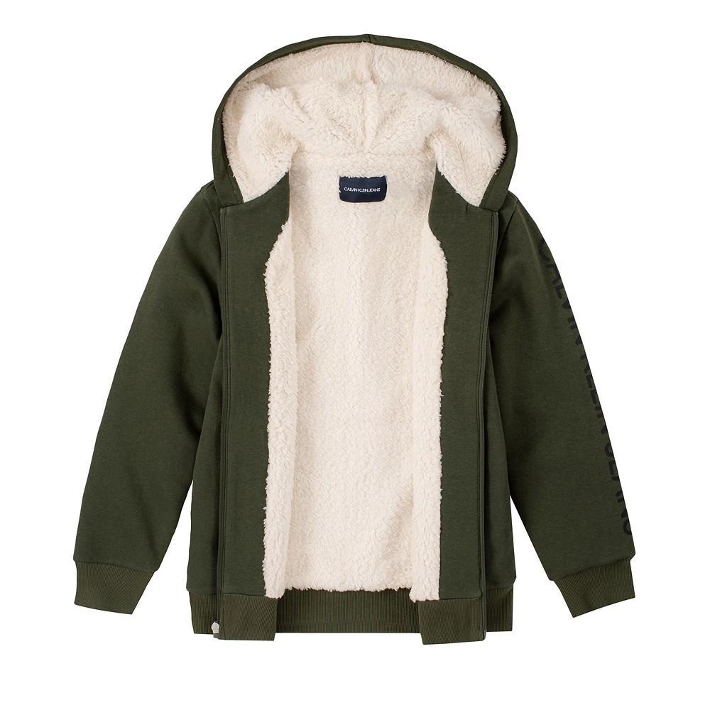 商品Calvin Klein|Big Boys Monogram Duo Sherpa Lined Full Zip Sweatshirt,价格¥321,第4张图片详细描述