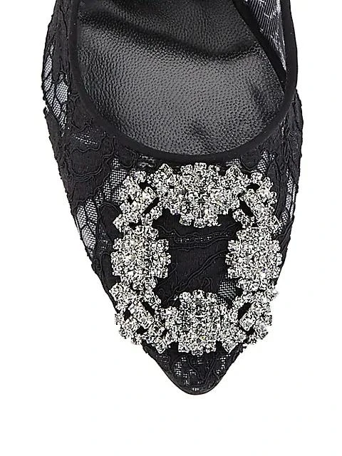 商品Manolo Blahnik|Hangisila 105 Embellished Lace Pumps,价格¥7968,第4张图片详细描述