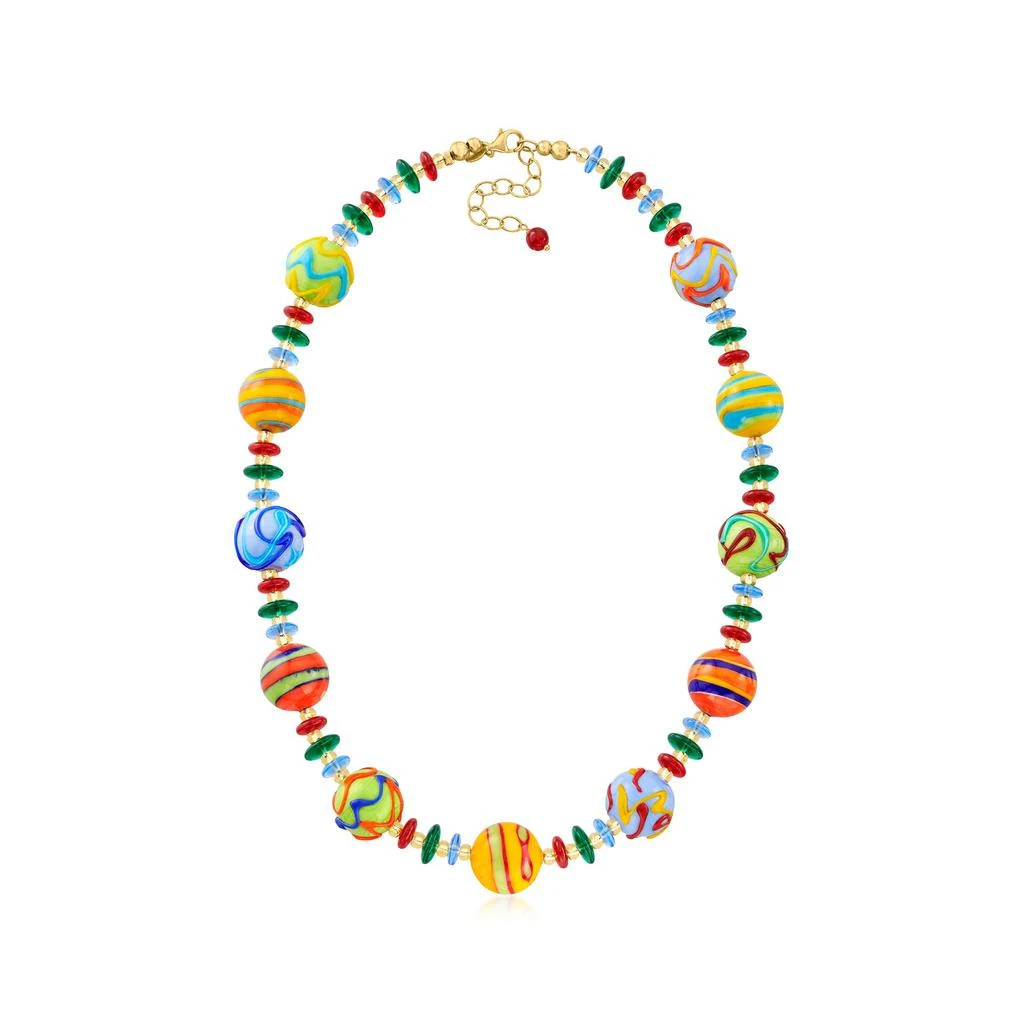 商品Ross-Simons|Ross-Simons Italian Multicolored Murano Glass Bead Necklace in 18kt Gold Over Sterling,价格¥962,第3张图片详细描述