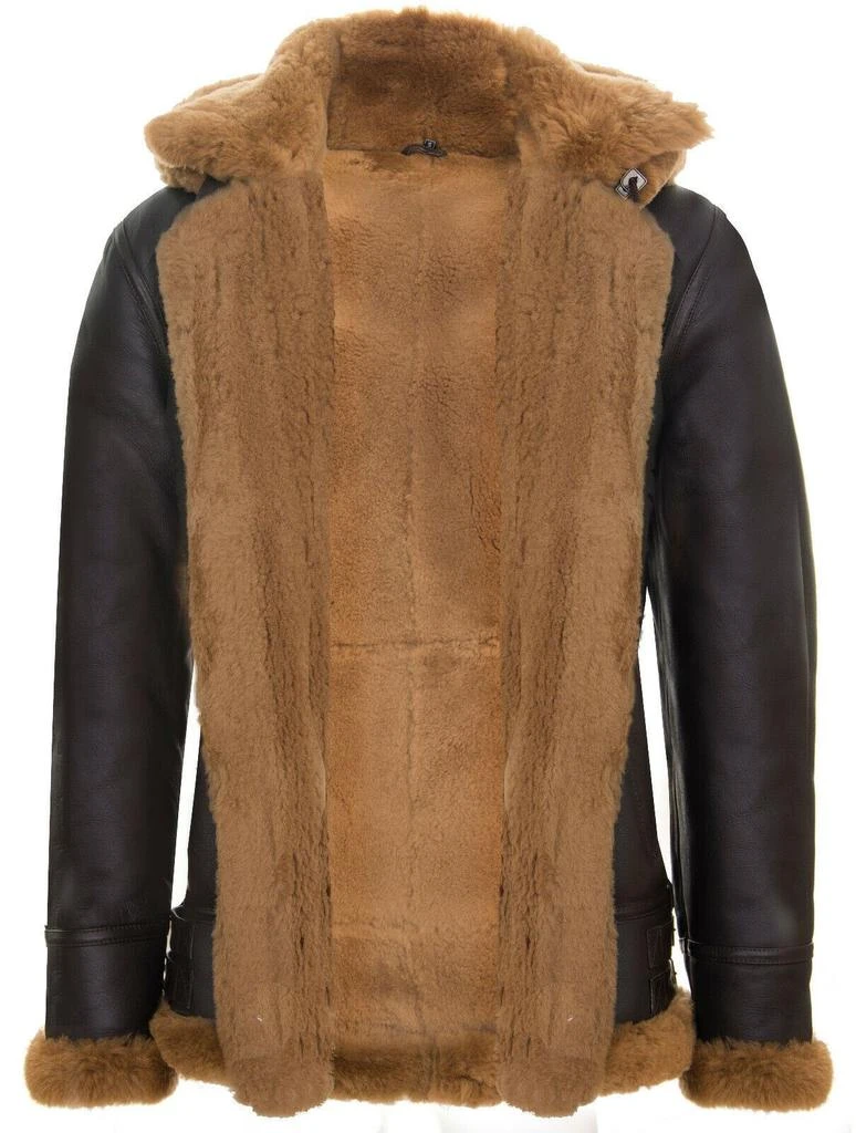 商品Infinity Leather|Mens Hooded Sheepskin Leather B3 Flying Jacket-Columbus,价格¥3711,第5张图片详细描述