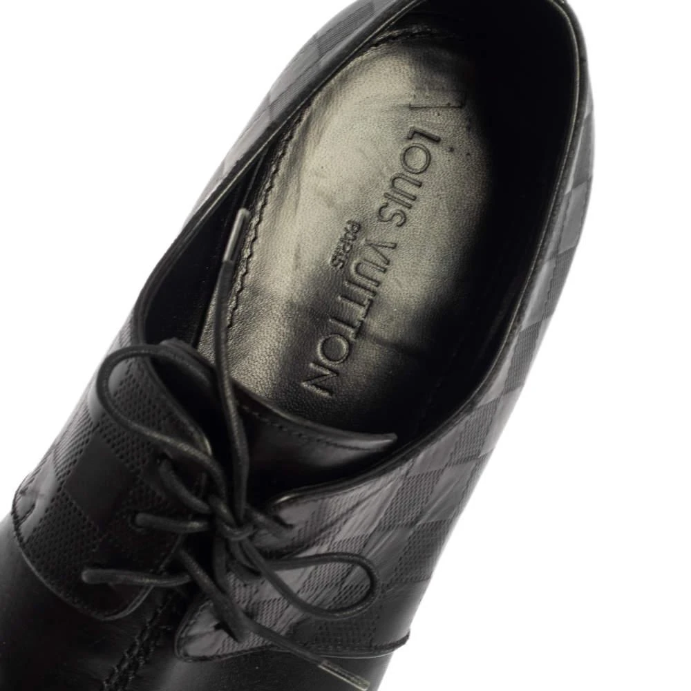  Louis Vuitton Black Damier Leather Lace Up Oxfords Size 43 商品