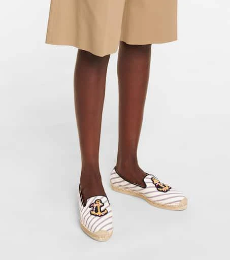 商品Christian Louboutin|Loudmer Donna striped canvas espadrilles,价格¥4426,第4张图片详细描述