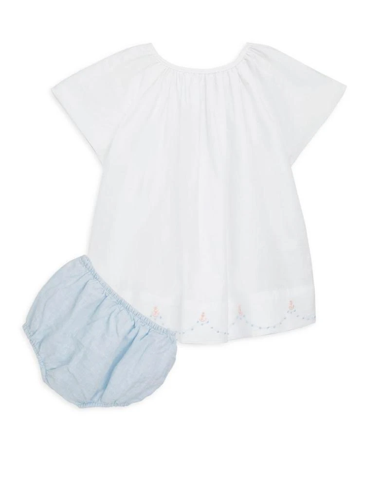 商品Ralph Lauren|Baby Girl's Nautical Embroidered Top & Bloomer Set,价格¥173,第1张图片