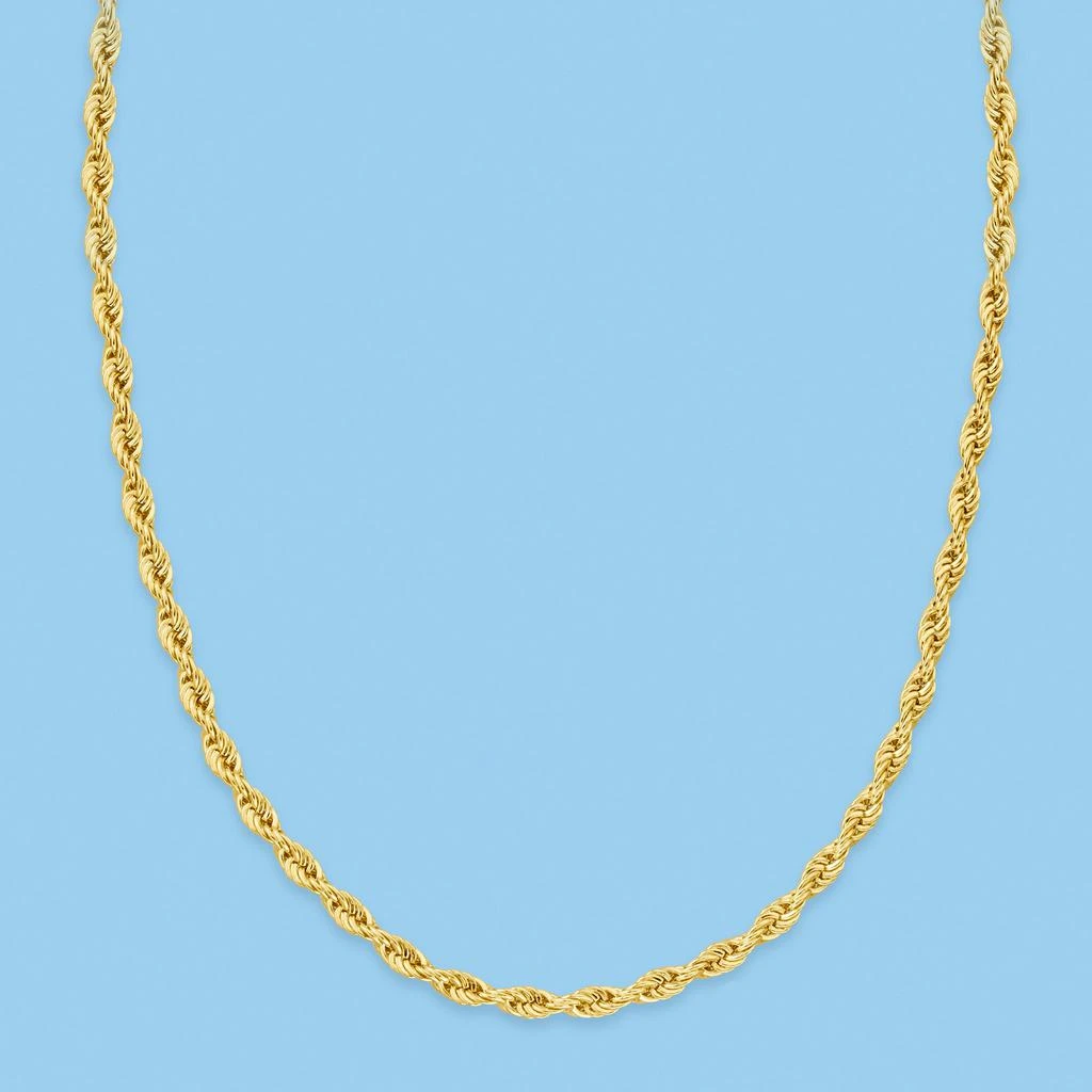 商品Ross-Simons|Ross-Simons 18kt Gold Over Sterling 3mm Rope-Chain Necklace,价格¥787,第3张图片详细描述